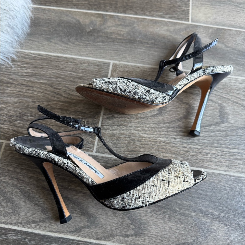 Manolo Blahnik tweed heels